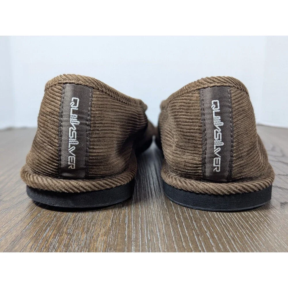 Quicksilver Corduroy House Shoes Slippers Mens 14 Brown Old School Leisurewear